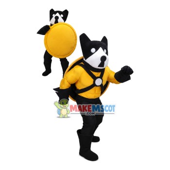 Watchdog With Shield Mascot Costume Watchdog With Shield Mascot Costume
