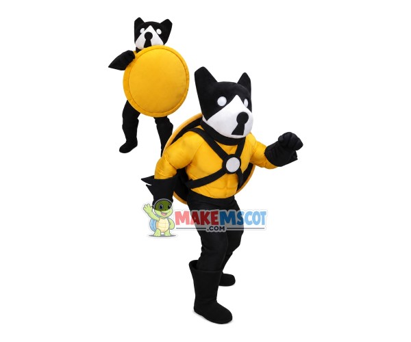 Watchdog With Shield Mascot Costume Watchdog With Shield Mascot Costume