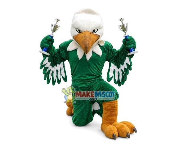 Victorious Muscle Green Eagle Mascot Costume