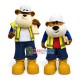 Pair of Lumberjack Bear Partners Mascot Costume Pair of Lumberjack Bear Partners Mascot Costume