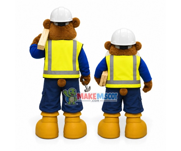 Pair of Lumberjack Bear Partners Mascot Costume Pair of Lumberjack Bear Partners Mascot Costume