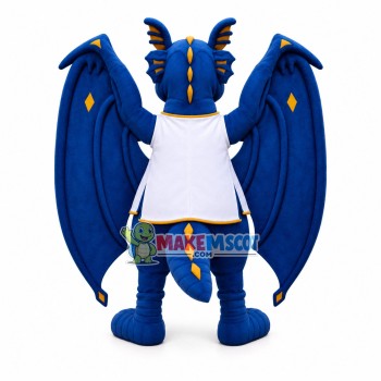 Blue Evil Dragon With Huge Wings Mascot Costume Blue Evil Dragon With Huge Wings Mascot Costume