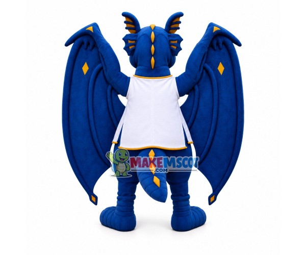 Blue Evil Dragon With Huge Wings Mascot Costume Blue Evil Dragon With Huge Wings Mascot Costume