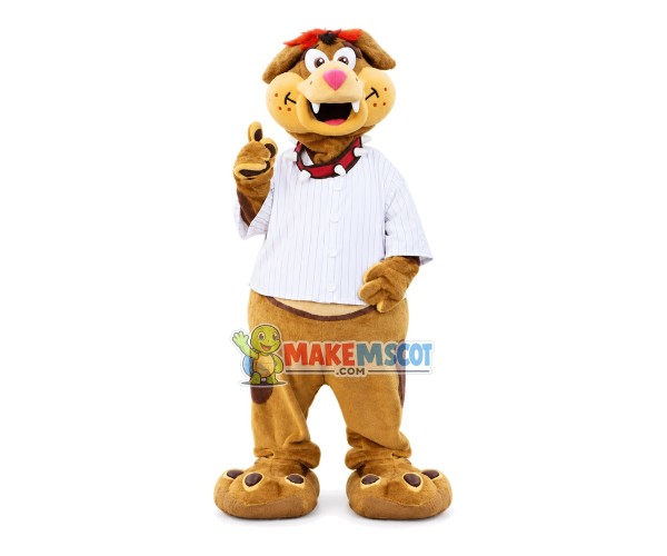 Turbulent Dog With Collar Mascot Costume Turbulent Dog With Collar Mascot Costume