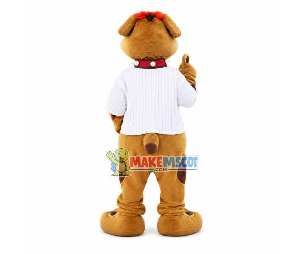 Turbulent Dog With Collar Mascot Costume Turbulent Dog With Collar Mascot Costume