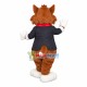 Principal Cat With Sunflower Tie Mascot Costume Principal Cat With Sunflower Tie Mascot Costume