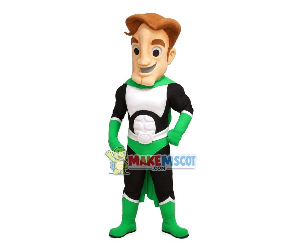 Muscular Superhero In Green Panties Mascot Costume Muscular Superhero In Green Panties Mascot Costume