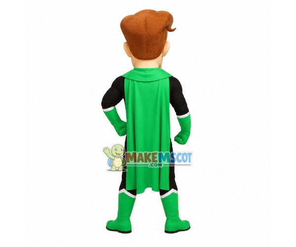 Muscular Superhero In Green Panties Mascot Costume Muscular Superhero In Green Panties Mascot Costume