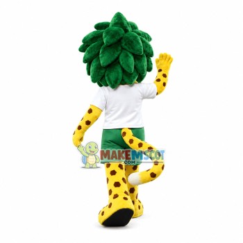 Young Tiger Player With Green Hair Mascot Costume