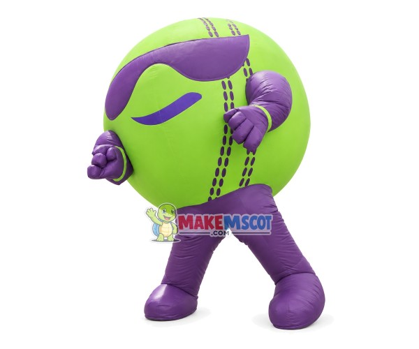 Swollen Green Ball Cartoon Mascot Costume Swollen Green Ball Cartoon Mascot Costume