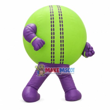 Swollen Green Ball Cartoon Mascot Costume Swollen Green Ball Cartoon Mascot Costume
