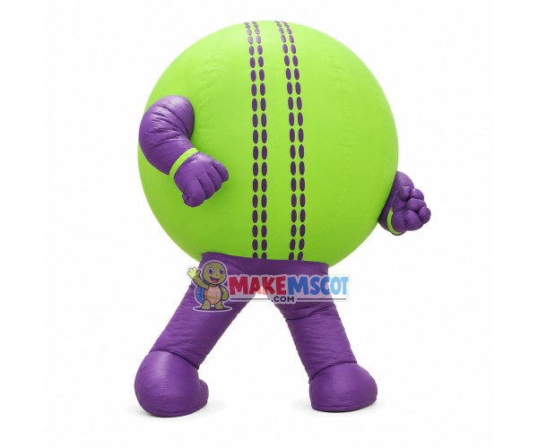 Swollen Green Ball Cartoon Mascot Costume Swollen Green Ball Cartoon Mascot Costume