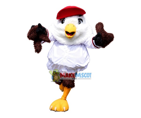 Running White Shaggy Chick Mascot Costume Running White Shaggy Chick Mascot Costume