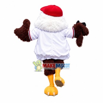 Running White Shaggy Chick Mascot Costume Running White Shaggy Chick Mascot Costume