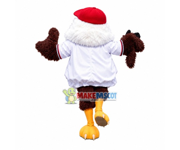 Running White Shaggy Chick Mascot Costume Running White Shaggy Chick Mascot Costume