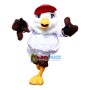 Running White Shaggy Chick Mascot Costume