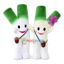 Adult Cartoon Green Onion Mascot Costume
