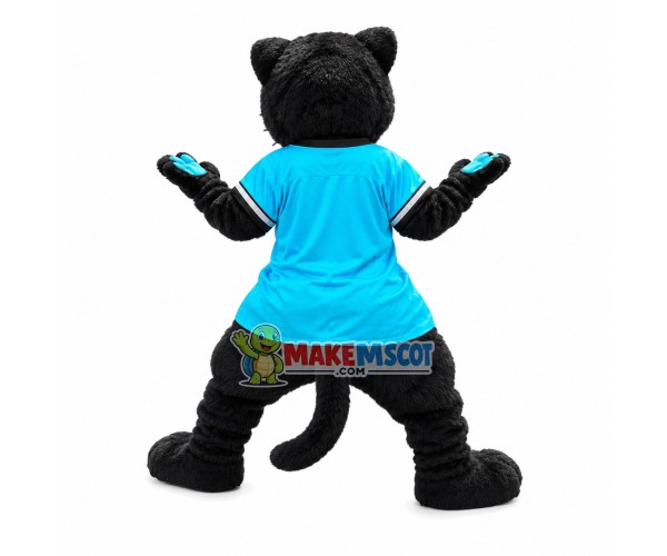 Plush Panther Wearing Print Shirt Mascot Costume Plush Panther Wearing Print Shirt Mascot Costume