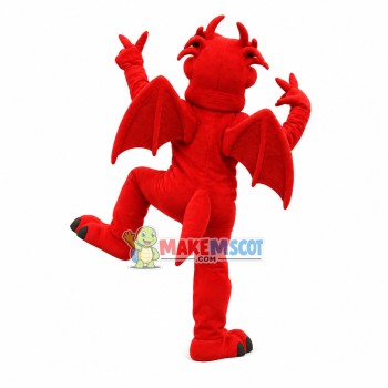 Cheering Celebrating Red Dragon Mascot Costume Cheering Celebrating Red Dragon Mascot Costume