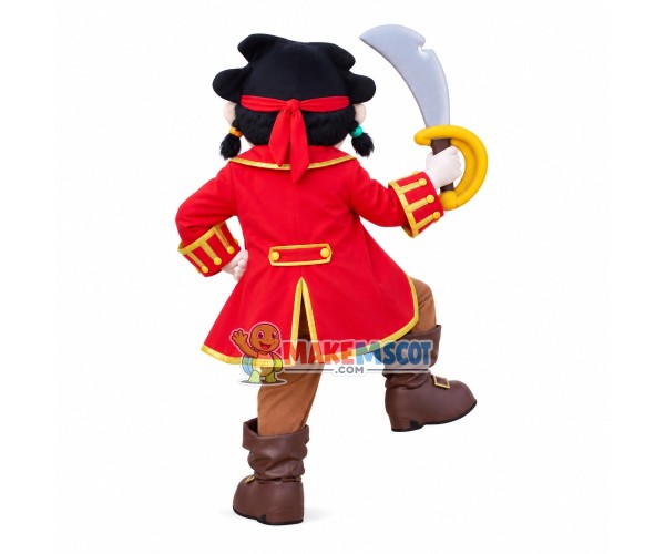 Crazy Pirate Holding Sword Mascot Costume Crazy Pirate Holding Sword Mascot Costume