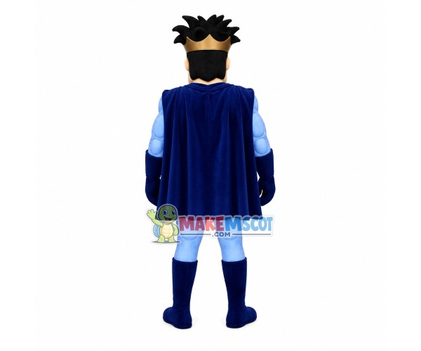 Brave The Blue Muscle Superhero Mascot Costume Brave The Blue Muscle Superhero Mascot Costume