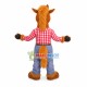 Casual Horse In Red Plaid Shirt Mascot Costume Casual Horse In Red Plaid Shirt Mascot Costume