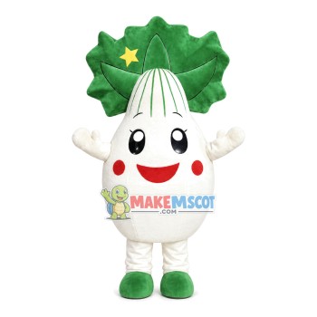 Bulging White Radish Doll Cartoon Mascot Costume Bulging White Radish Doll Cartoon Mascot Costume