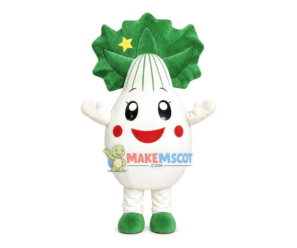 Bulging White Radish Doll Cartoon Mascot Costume Bulging White Radish Doll Cartoon Mascot Costume
