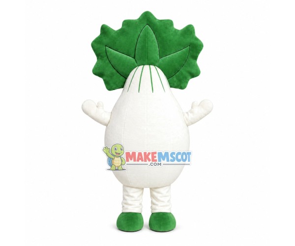 Bulging White Radish Doll Cartoon Mascot Costume Bulging White Radish Doll Cartoon Mascot Costume