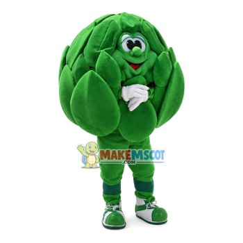 Green Cascading Olive Vegetable Mascot Costume Green Cascading Olive Vegetable Mascot Costume