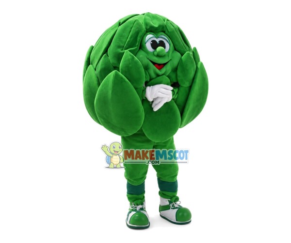 Green Cascading Olive Vegetable Mascot Costume Green Cascading Olive Vegetable Mascot Costume
