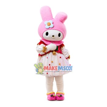 Lovely Melody Wearing Dress Mascot Costume
