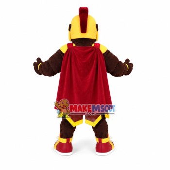 Black Soldier In Yellow Armor Mascot Costume Black Soldier In Yellow Armor Mascot Costume