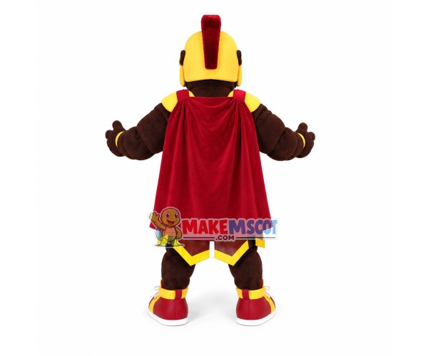 Black Soldier In Yellow Armor Mascot Costume Black Soldier In Yellow Armor Mascot Costume