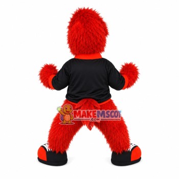 Determined Red Long Wool Eagle Mascot Costume Determined Red Long Wool Eagle Mascot Costume