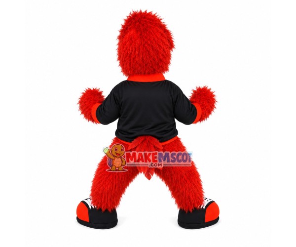 Determined Red Long Wool Eagle Mascot Costume Determined Red Long Wool Eagle Mascot Costume