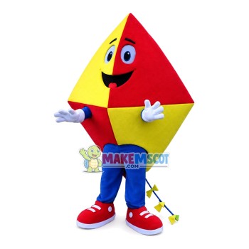 Cartoon Yellow & Red Kite Mascot Costume Cartoon Yellow & Red Kite Mascot Costume