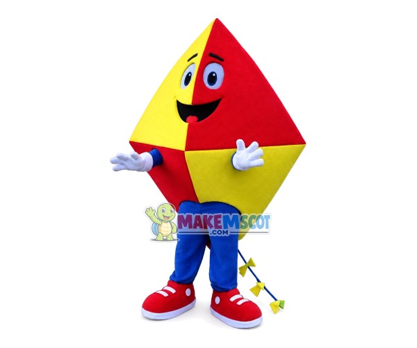 Cartoon Yellow & Red Kite Mascot Costume Cartoon Yellow & Red Kite Mascot Costume