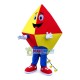 Cartoon Yellow & Red Kite Mascot Costume Cartoon Yellow & Red Kite Mascot Costume