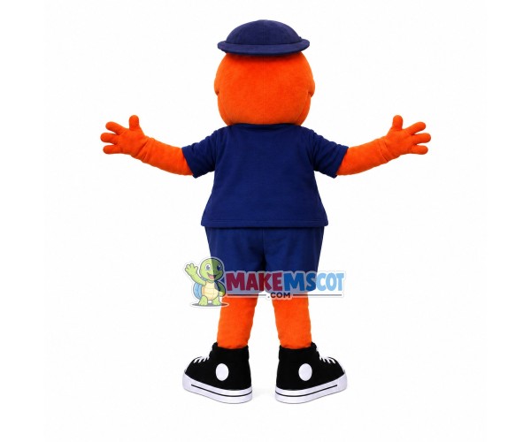 Lively Orange Doll With Sneakers Mascot Costume Lively Orange Doll With Sneakers Mascot Costume