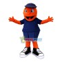 Lively Orange Doll With Sneakers Mascot Costume