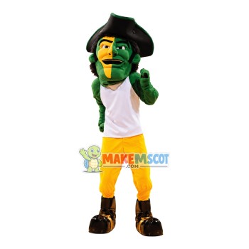 Strong Man With Half Yellow Face Mascot Costume Strong Man With Half Yellow Face Mascot Costume