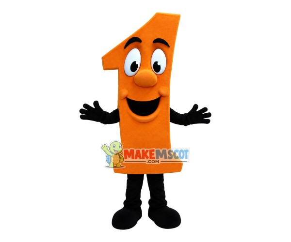 Cartoon Orange Number One Model Mascot Costume Cartoon Orange Number One Model Mascot Costume