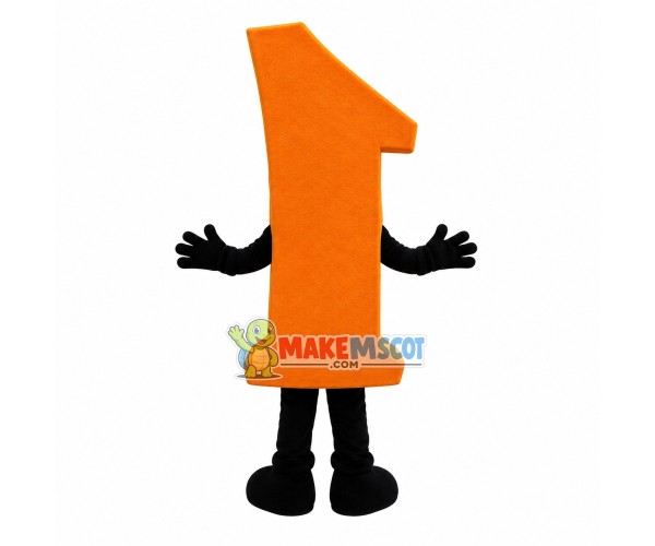 Cartoon Orange Number One Model Mascot Costume Cartoon Orange Number One Model Mascot Costume
