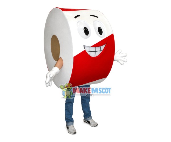 Red & White Cartoon Roll Paper Mascot Costume Red & White Cartoon Roll Paper Mascot Costume