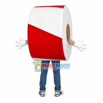 Red & White Cartoon Roll Paper Mascot Costume Red & White Cartoon Roll Paper Mascot Costume