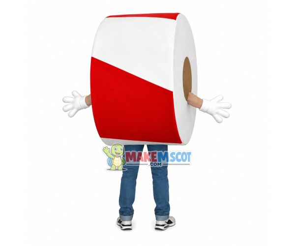 Red & White Cartoon Roll Paper Mascot Costume Red & White Cartoon Roll Paper Mascot Costume