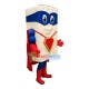 White Sesame Soda Cracker Superman Mascot Costume White Sesame Soda Cracker Superman Mascot Costume