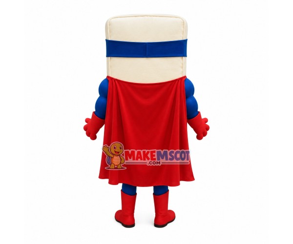 White Sesame Soda Cracker Superman Mascot Costume White Sesame Soda Cracker Superman Mascot Costume