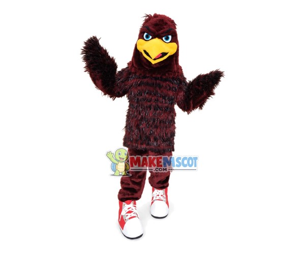 Messy Furry Eagle With Sports Shoes Mascot Costume Messy Furry Eagle With Sports Shoes Mascot Costume